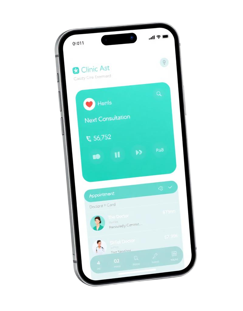 Tela do app: Home da clínica