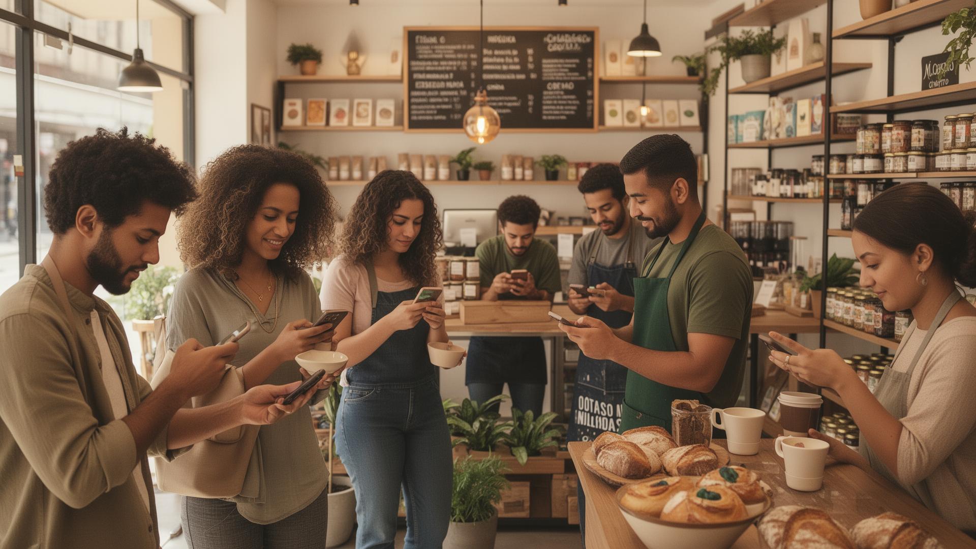 Comerciantes brasileiros usando aplicativos próprios em pequenas lojas e quiosques