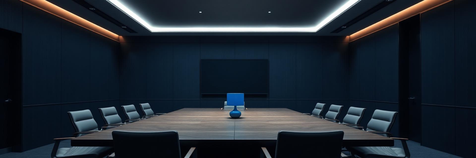 Sala institucional simbolizando governança